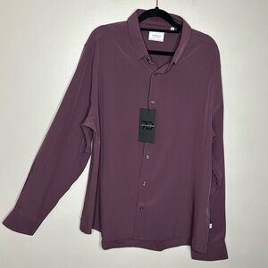 7Diamonds Liberty 4 Way Stretch Men’s Dress Shirt Berry Button Down Long Sleeve